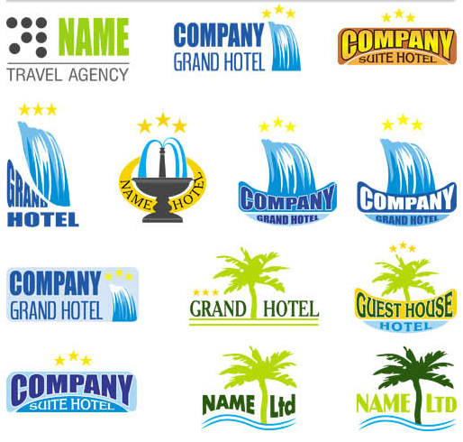 Stylish Hotel Logotypes vector