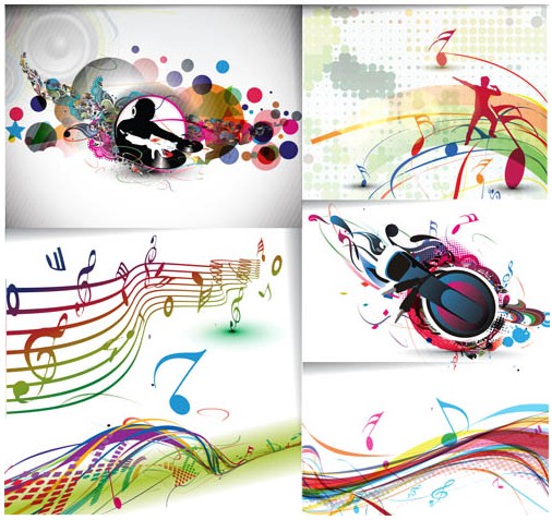 Stylish Music Backgrounds art vectors graphic