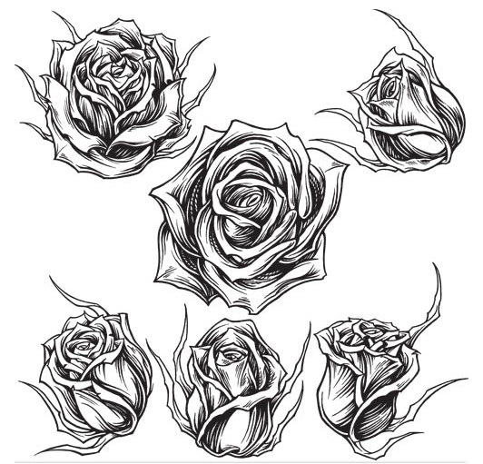 Stylish Rose Tatoo vector