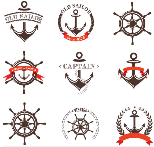 Stylish Sailor Labels vector