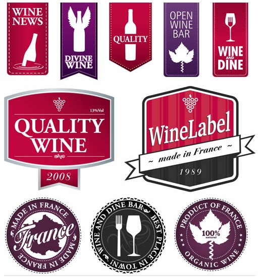 Stylish Wine Labels vector