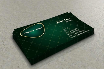 Stylish green business card vector graphics