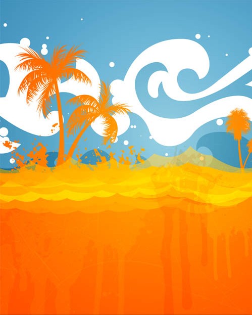 Summer Beach Backgrounds vector free download
