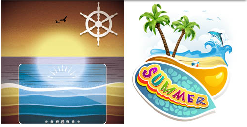 Summer Beach Backgrounds 13 vector graphics