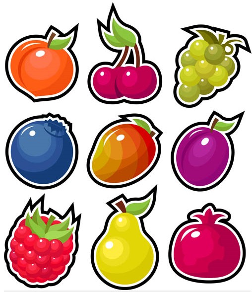 Summer Fruits graphic vector set