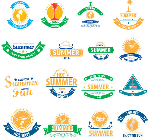 Summer Labels graphic 3 vector material