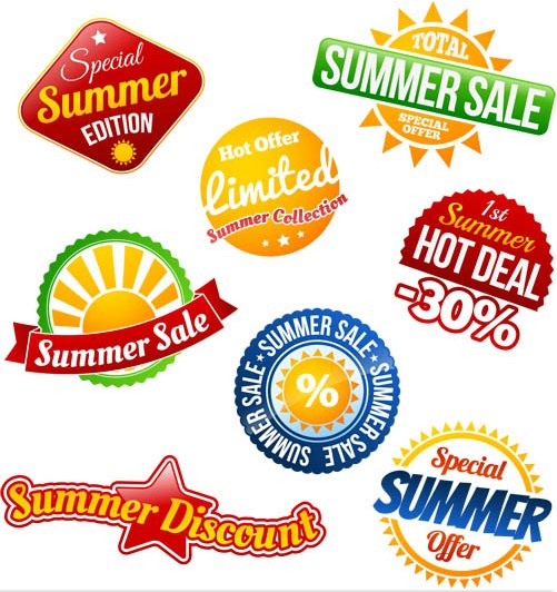 Summer Sale Labels vector