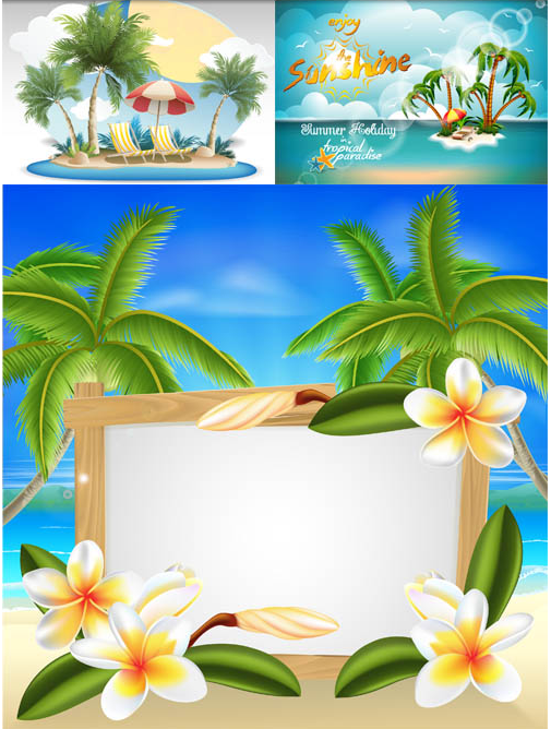 Summer Travel Backgrounds vector graphic