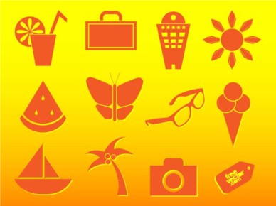 Summer Travel Icons vector set