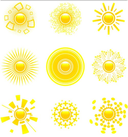 Suns Icons graphic vector