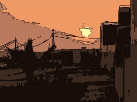 Sunset City vector