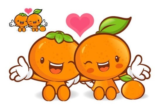 Super love cartoon fruit shiny vector