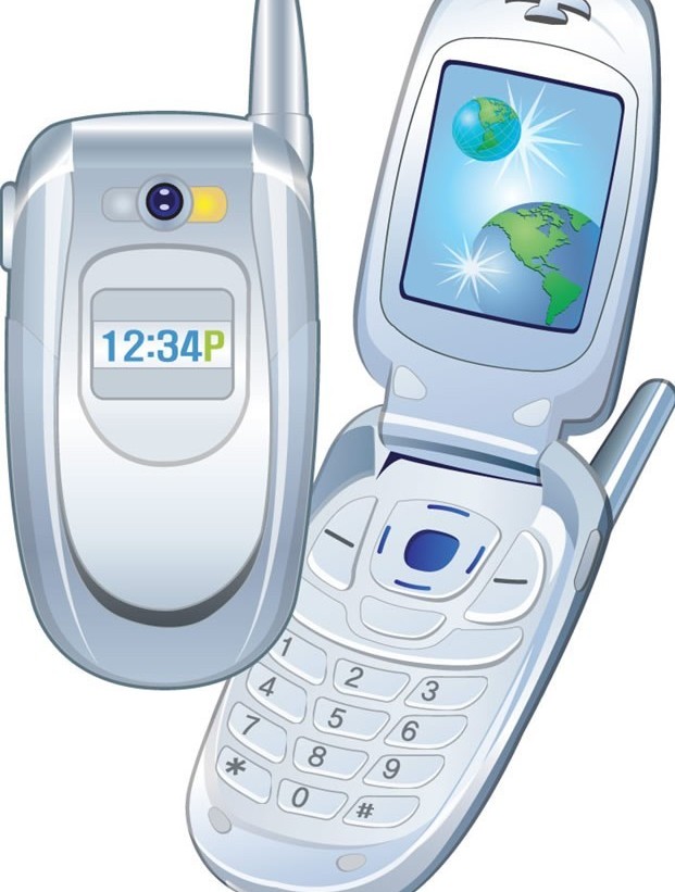 Supplies technology communication mobile phone Illustration vector