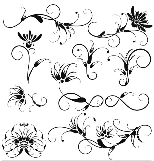 Swirl Floral Elements vector