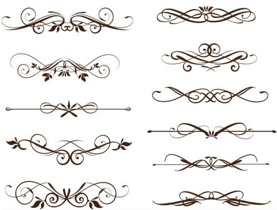 Swirl Ornament Elements vectors graphic