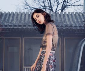 Tall and slender pretty girl Stock Photo