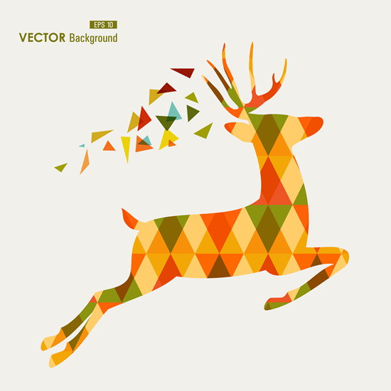 Tangram Deer background vector