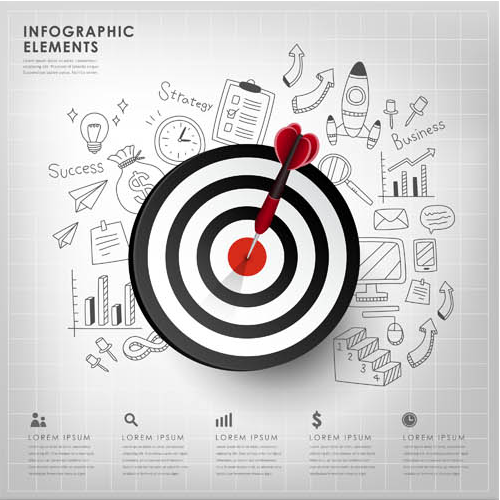 Target Infographics Backgrounds 2 vector material