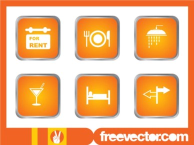 Tavel And Accommodation Icons vectors graphic