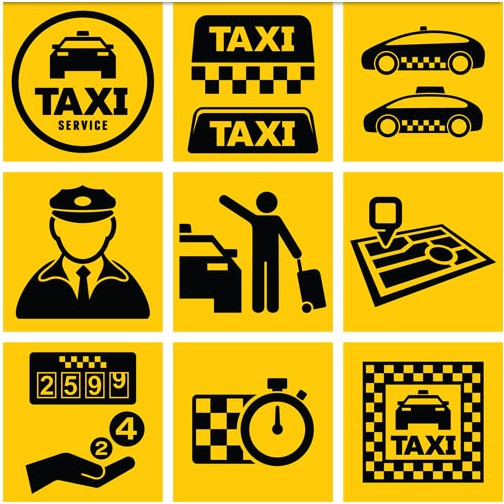 Taxi Elements graphic set vector