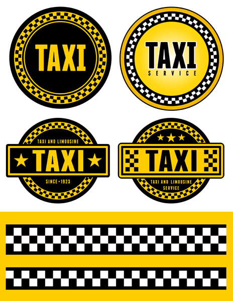 Taxi labels vectors material