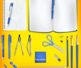 Teaching equipment with colored backgrounds vector 03