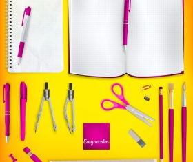 Teaching equipment with colored backgrounds vector 04