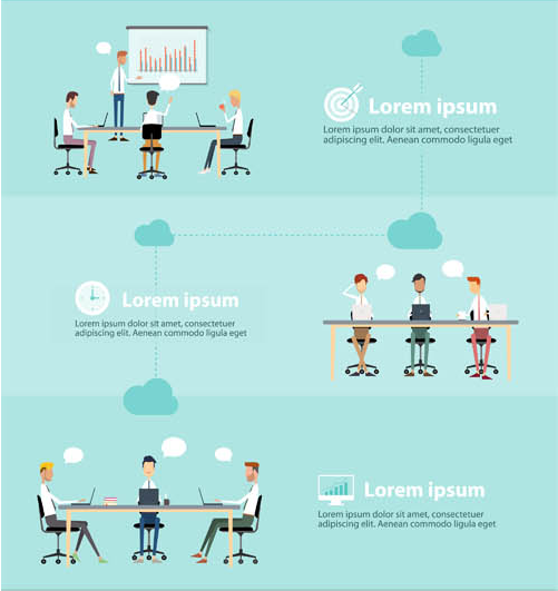 Teamwork Infographics Backgrounds vectors