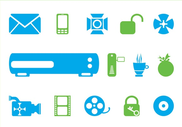 Tech Symbols And Icons art vector