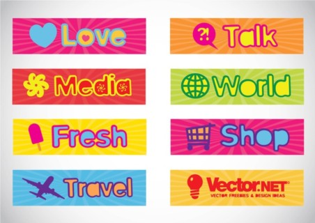Text Banners design vector