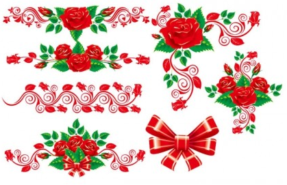 The beautiful rose lace vector
