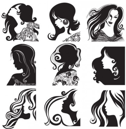 The girls head pattern vectors
