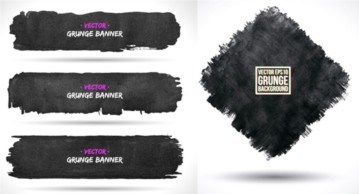 The ink traces banner background vector