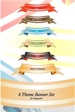 Theme Colored Banner Set vector