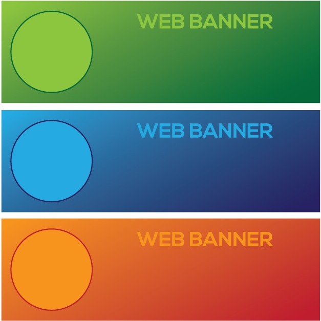 Three Colorful Banner vector