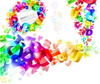 Threedimensional colorful letters vector