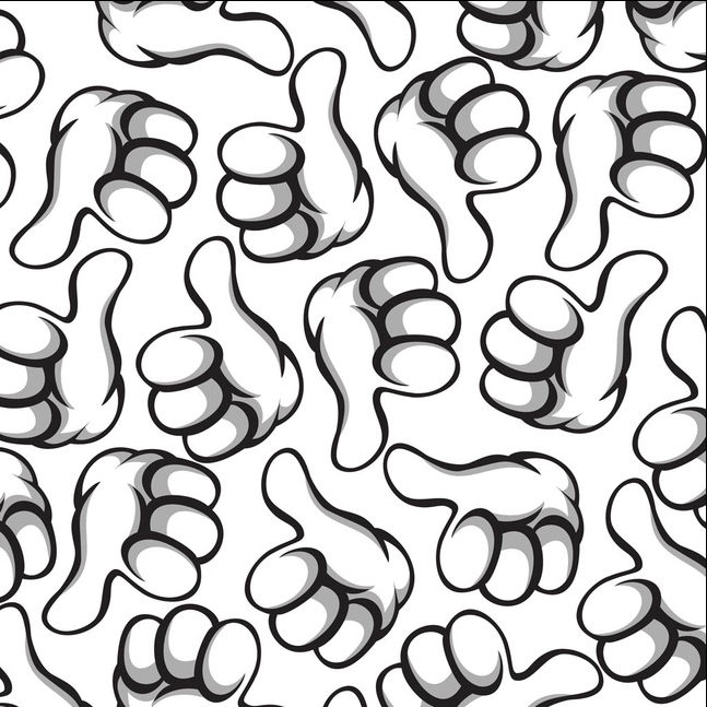 Thumbs Up Pattern set vector