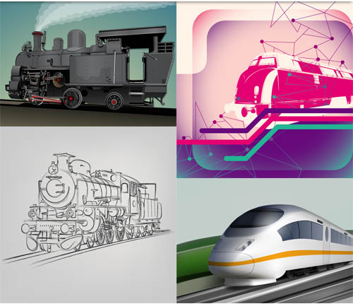 Train Backgrounds Mix vector