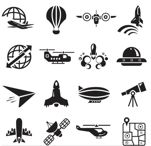 Transport Black Icons design vector