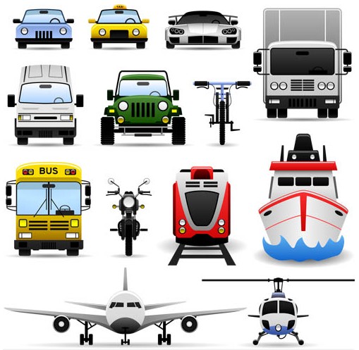 Transport Icons design vectors