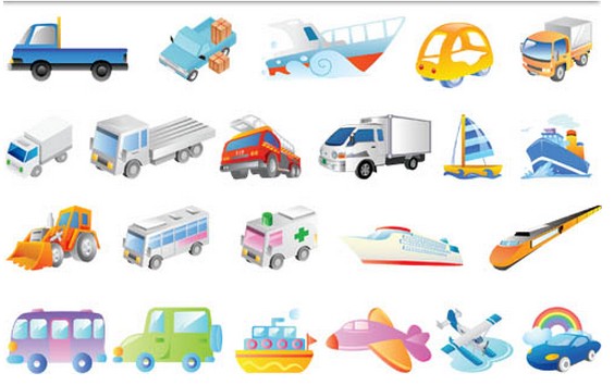 Transport Icons free vector set