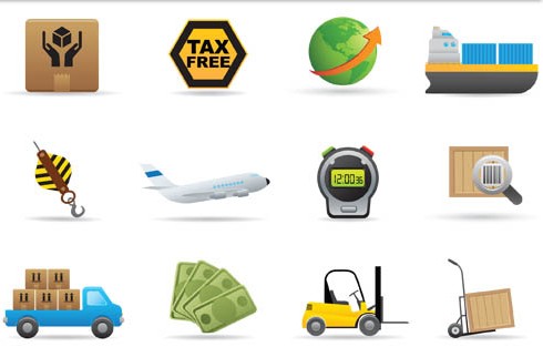 Transportation Icons vectors material