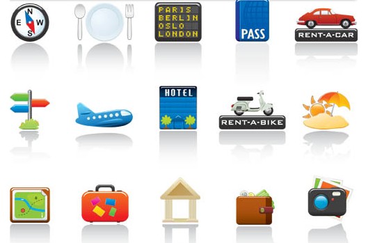 Travel Icons free vector