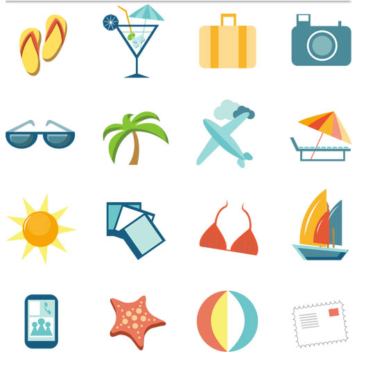 Travel Icons free vectors graphic