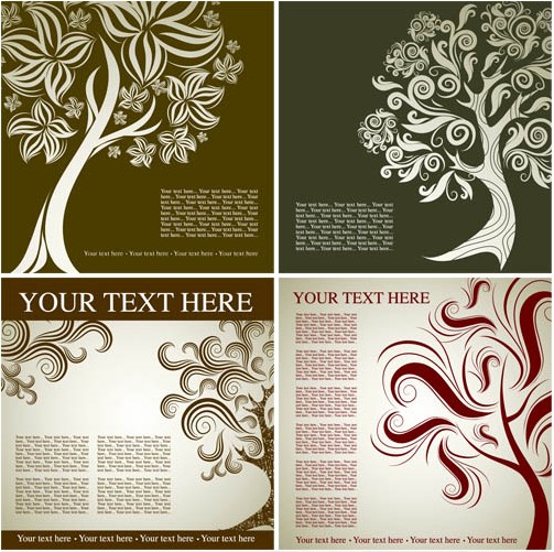 Tree Backgrounds design vector