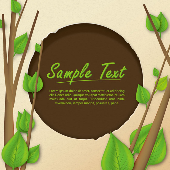 Tree branches and Green leaves background vectors material