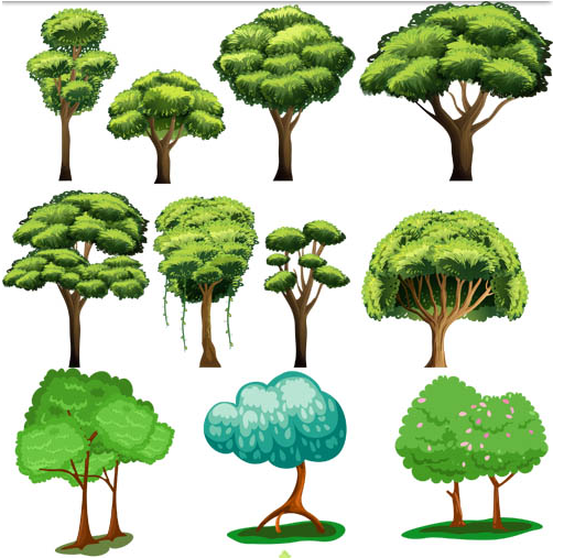 Trees graphic design vectors