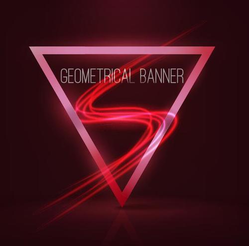 Triangle with dark red background vector 04