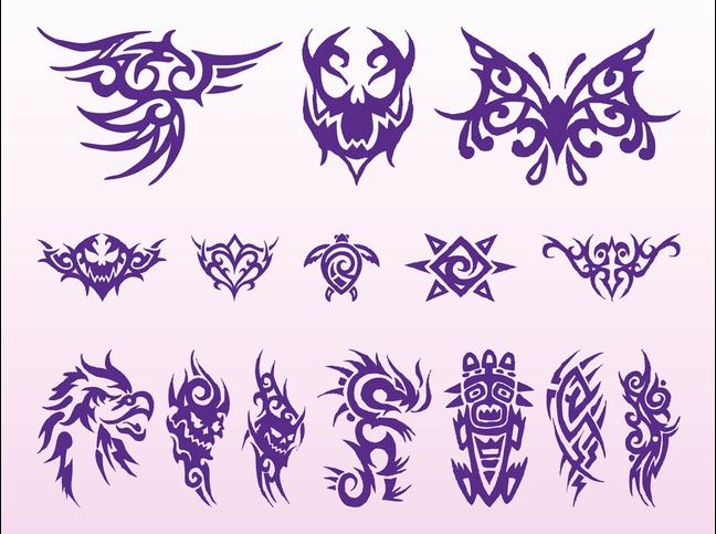 Tribal Tattoos Graphics Set vector