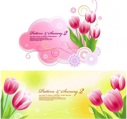 Tulips background Free design vector